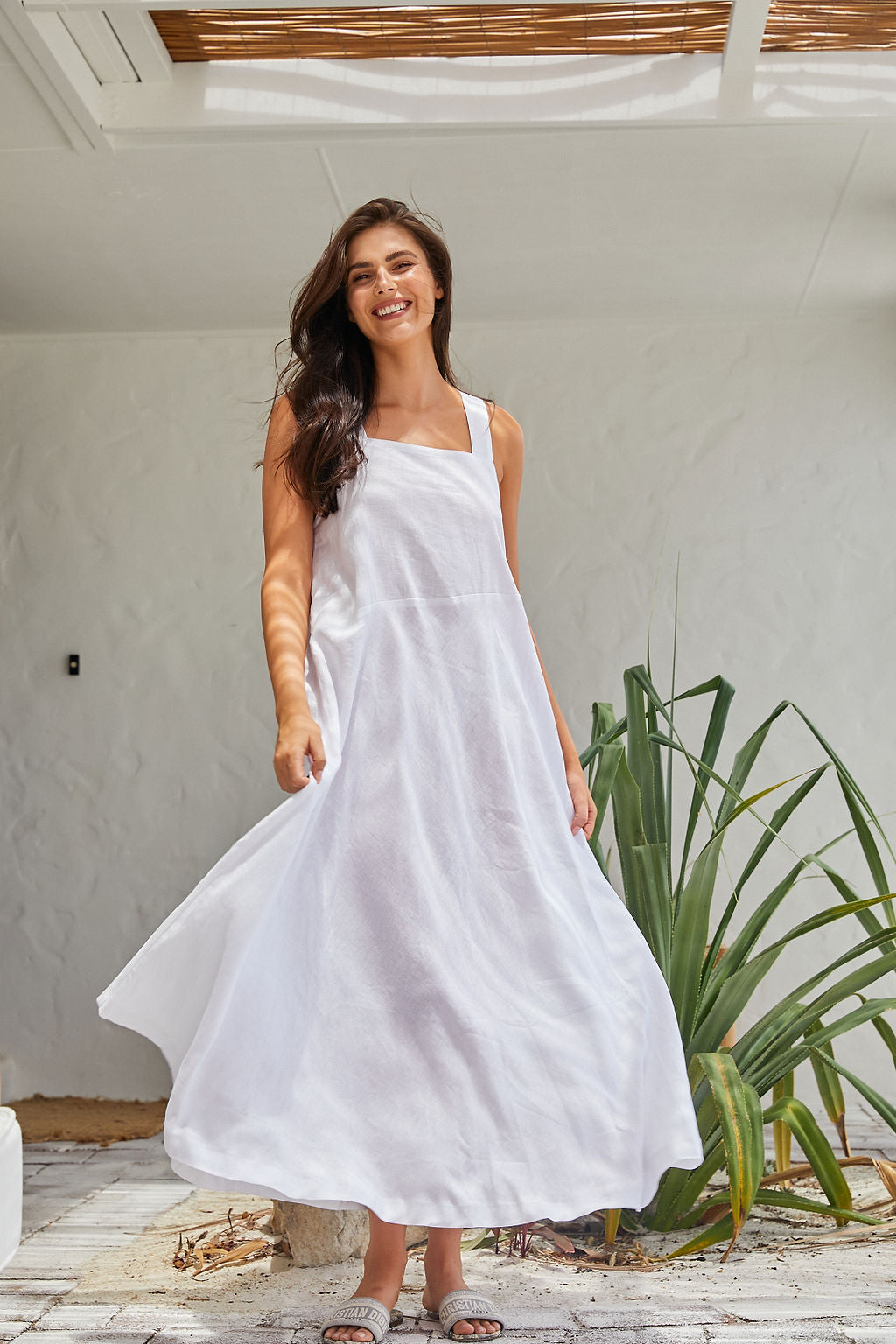Susie Maxi Dress - White or Apricot