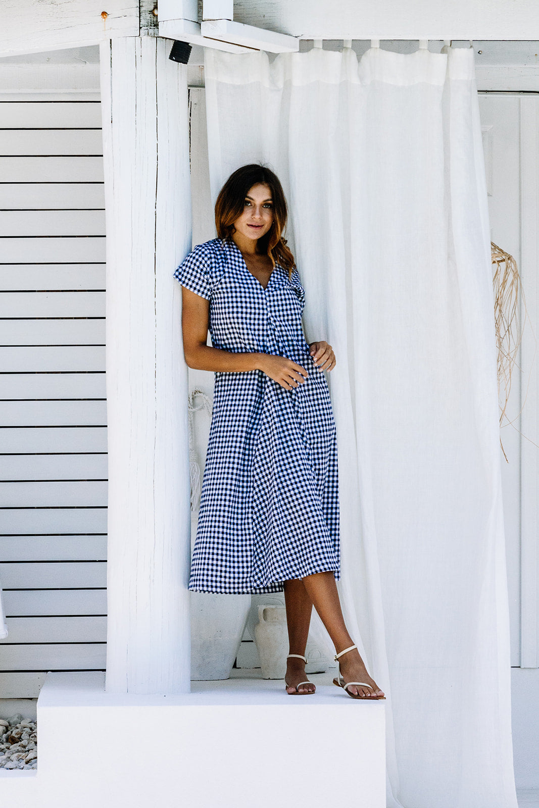 Lulu Dress - Navy Gingham