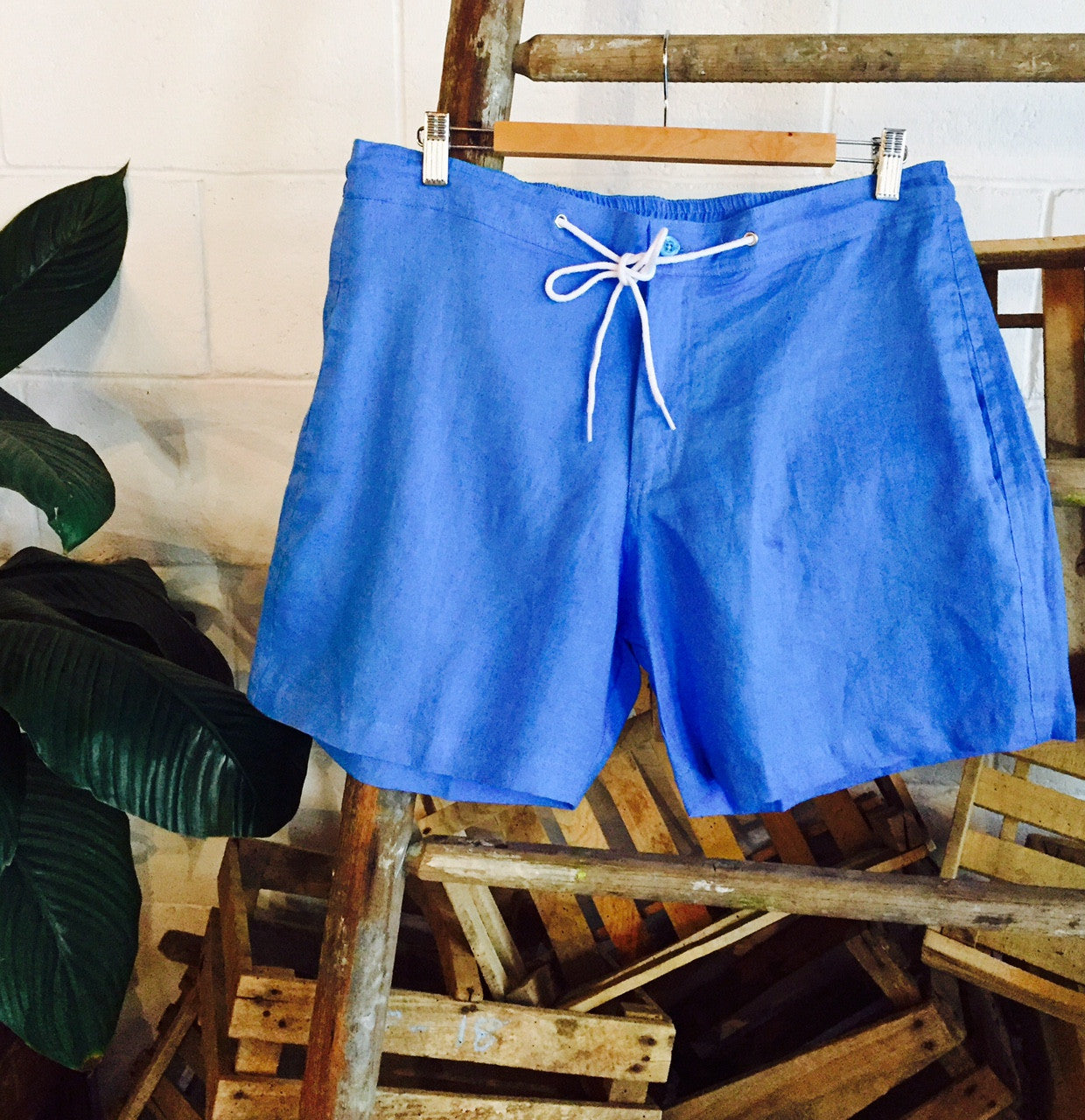 SALE Linen Walk Shorts - Blue