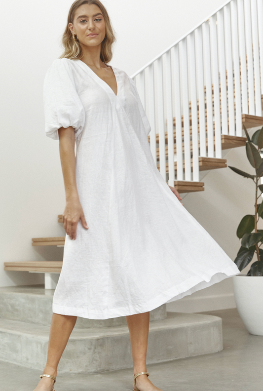 Charlotte Dress Printed Linen - Wholesale