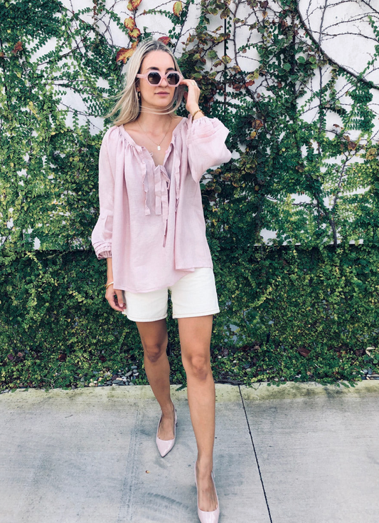 Sammie Smock Top Linen - Wholesale